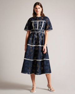 Rubiely Midi Fit And Flare Lace Dress