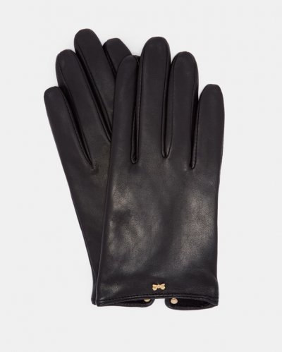 Bowsii Bow Detail Leather Gloves