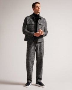 Kensey Marled Wool Belted Trousers