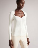 Helenh Sweetheart Neckline Knitted Top