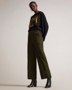 Liziya Wide Turn Up Trousers With Exposed Zip