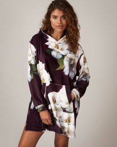 Adysenn Oversized Floral Plush Hoodie