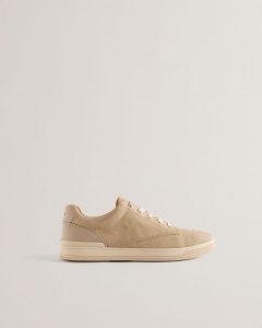 Brentfd Textured Leather Low Top Trainers