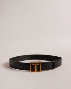 Telisa Statement T Buckle Croc Effect Leather Belt