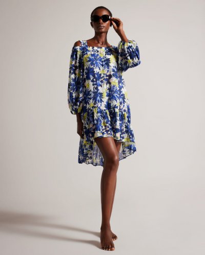 Rossey Floral Off The Shoulder Cover Up