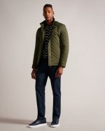 Finnich Diamond Quilt Funnel Neck Jacket