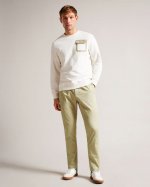 Bossar Regular Fit Herringbone Trousers