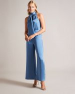 Ambriaa Satin Pussybow Jumpsuit