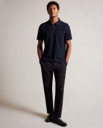 Maroc Short Sleeve Zip Jacquard Polo Shirt