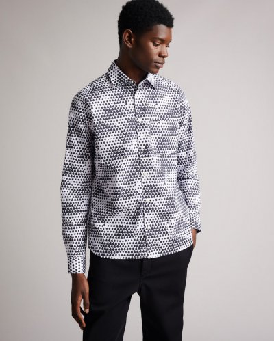 Hundon Geo Tile Print Shirt