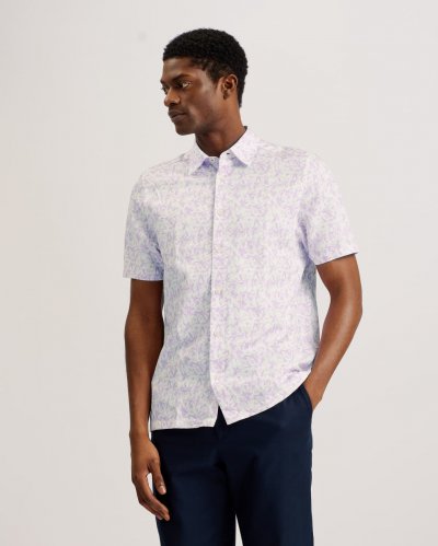 Tavaro Short Sleeve Abstract Floral Shirt