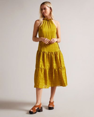 Eymilia Drawstring Waist Halterneck Dress