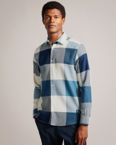 Neetly Long Sleeve Large Scale Check Shirt