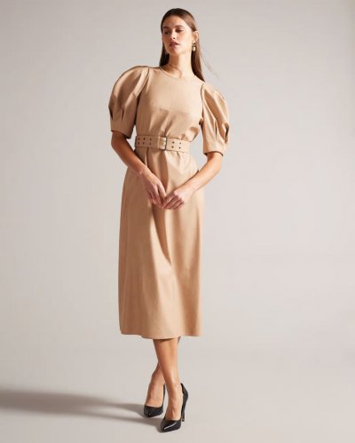 Palowma Puff Sleeve Midi Dress