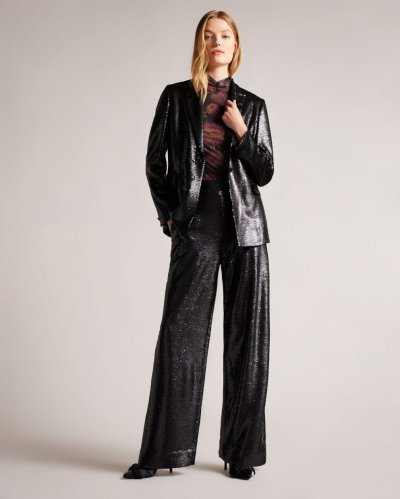 Milleit Matte Sequin Wide Leg Trouser