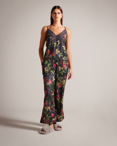 Beccci Floral Pyjama Shirt And Trousers