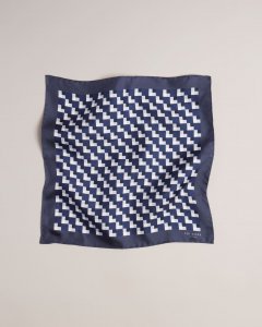 Geopok Geometric Print Silk Pocket Square