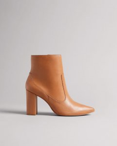 Nysha Leather Block Heel Ankle Boot