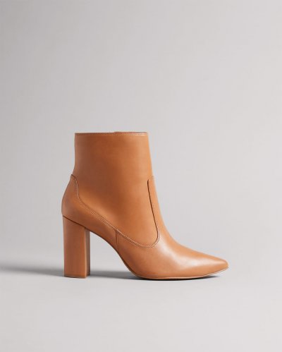 Nysha Leather Block Heel Ankle Boot