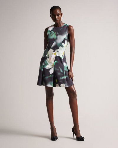 Maggnie Printed Neoprene Skater Dress