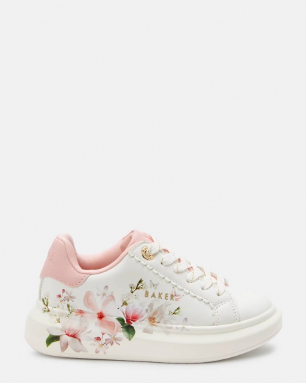 Chava Floral Lace Up Trainers - Click Image to Close