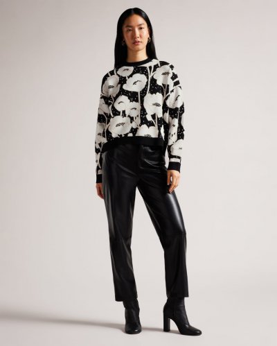 Pipha Cropped Jacquard Knitted Jumper