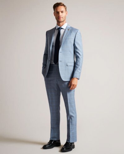 Hernets Pure Wool Check Suit Trousers