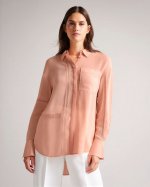 Agniss Lace Insert Longline Shirt