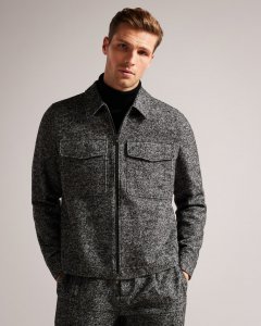 Pabay Zip Through Wool Blend Overshirt