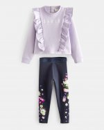 Adamina Frill Sweatshirt And Floral Leggings Set