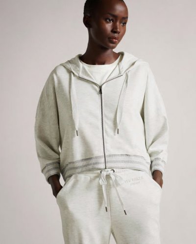 Suzahn Rounded Zip Through Hoodie