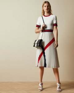 Fynlie Knitted Dress With Pleated Skirt