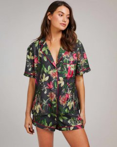 Megannn Floral Pyjama Shirt And Shorts Set