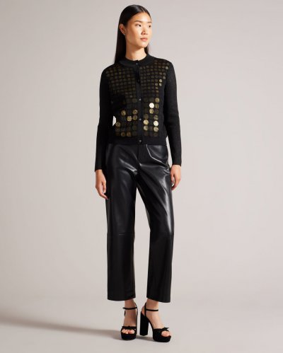 Vivione Sequin Front Embellished Cardigan