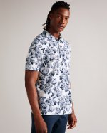 Edinbur Short Sleeve Floral Print Polo Shirt