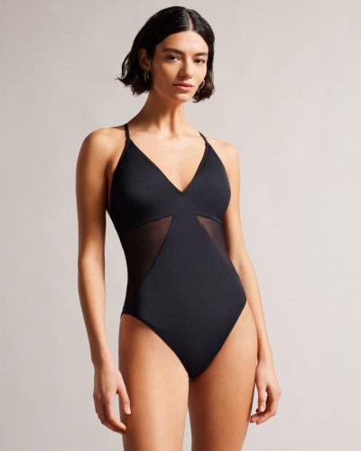 Maabel Strappy Swimsuit With Mesh Panels