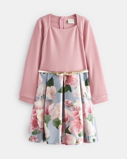 Lacieey Dress With Pleated Floral Skirt - Click Image to Close