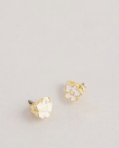 Lenana Magnolia Enamel Stud Earrings