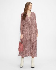 Vallyy Draped Midi With Batwing Sleeve