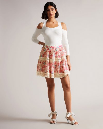 Tabita Full Mini Skirt with Lace Tape