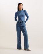 Nass Wide Leg Jeans With Cuff Detail