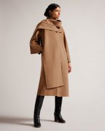 Solanna Double Wool Scarf Detail Coat