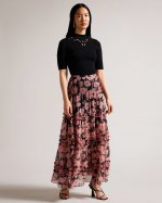 Allesaa Tiered Maxi Skirt