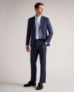 Perthjs Slim Navy Twill Suit Jacket