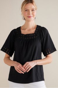 Brianna Crochet Knit Tee