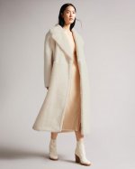 Emiliyy Mixed Fabric Faux Fur Cocoon Coat