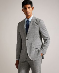 Flekkj Puppytooth Check Linen Blazer