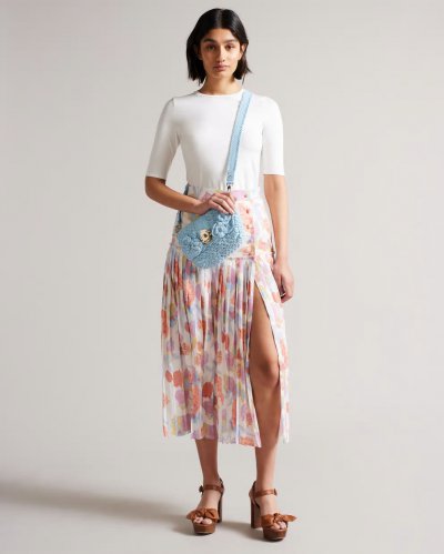 Faraahh Dropped Waist Midi Skirt