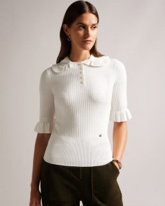 Kebella Frill Collar Polo Top