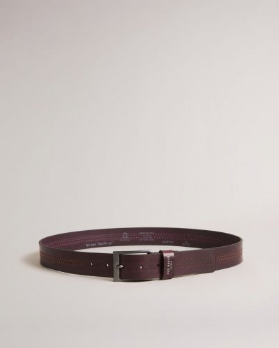 Crisic Stitch Detail Leather Belt